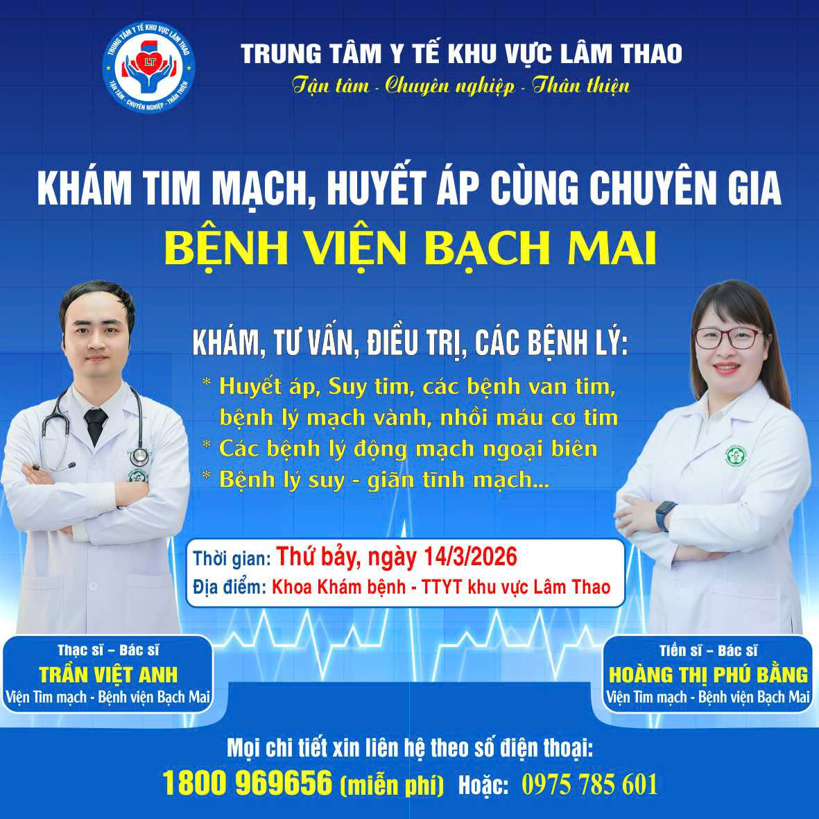 KHÁM CHUYÊN GIA TIM MẠCH - HUYẾT ÁP KHÔNG CẦN ĐI XA.